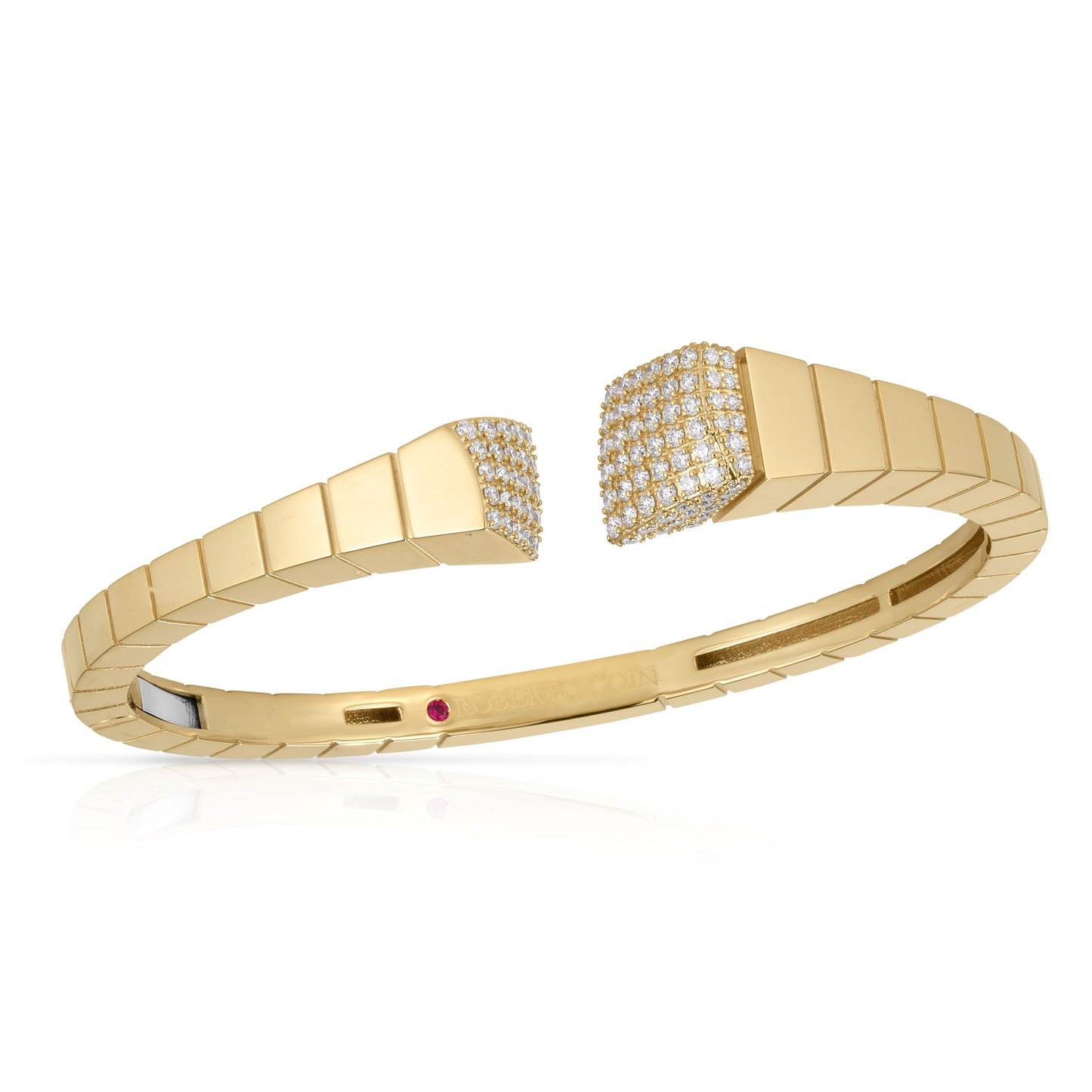 Pave Diamond Ends Bangle Bracelet