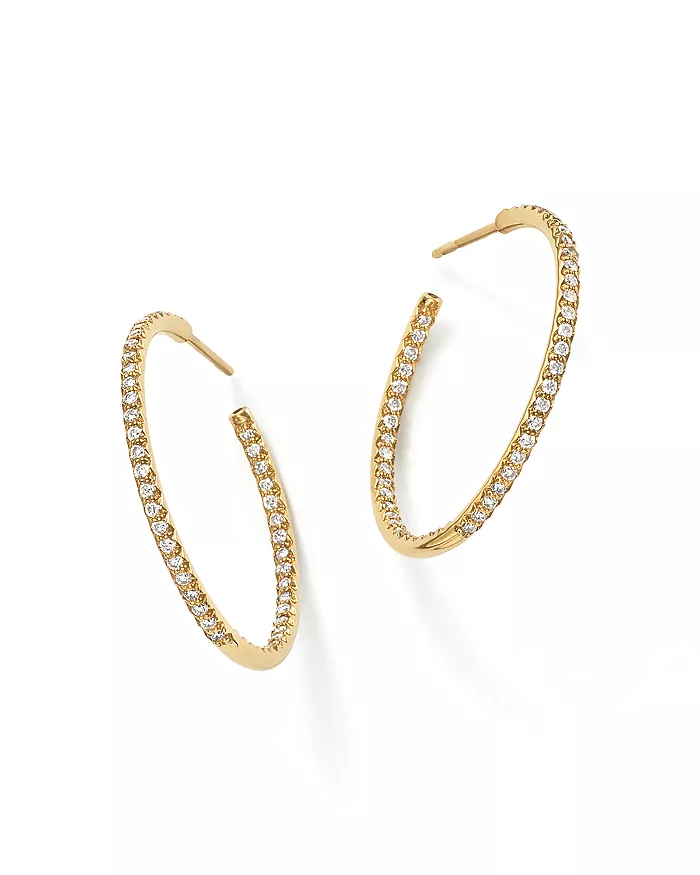 Micropavé Diamond In & Out Hoops