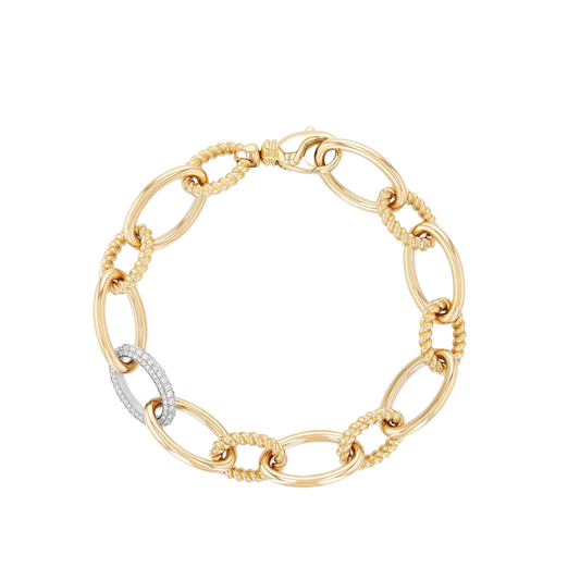 Diamond Oval Link Bracelet