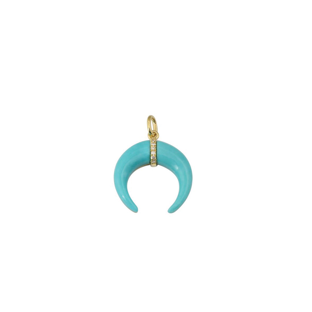 Turquoise Crescent Horn Charm