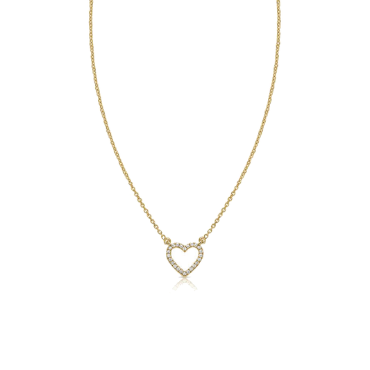 Diamond Open Heart Pendant Necklace