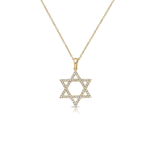 Diamond Star of David Pendant Necklace