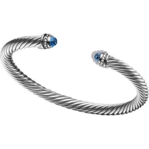 Cable Classics Collection® Bracelet with Blue Topaz and Diamonds