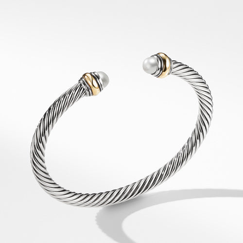 Cable Classic Bracelet with Pearl and 14K Gold