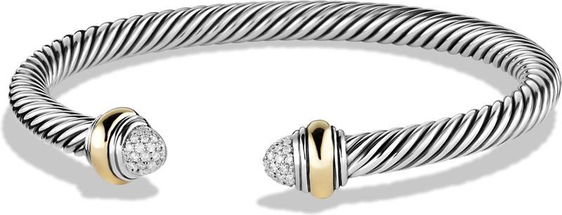 Cable Classics Collection® Bracelet with Diamonds and 14K Gold