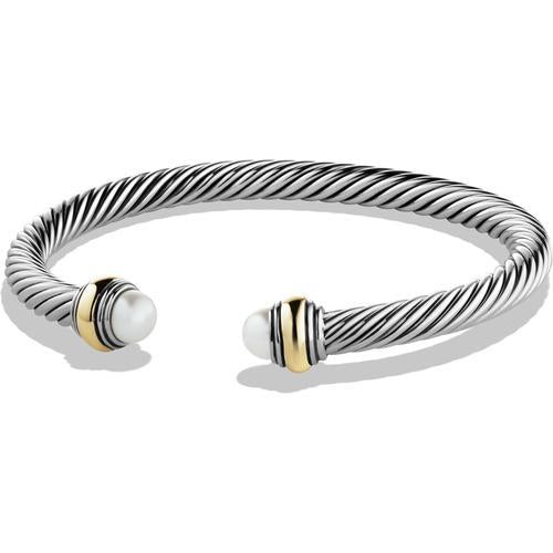 Cable Classic Bracelet with Pearl and 14K Gold