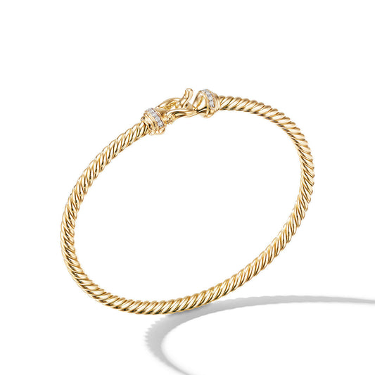 Buckle Bracelet in 18K Yellow Gold with Diamonds