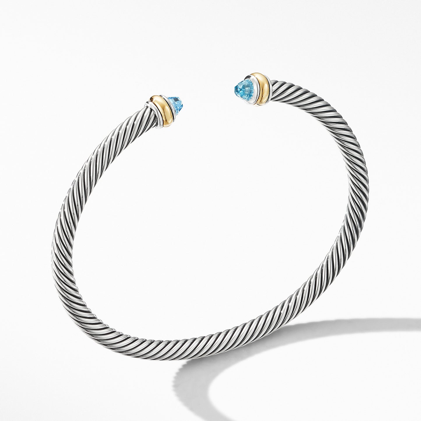 Cable Classic Bracelet with Blue Topaz and 18K Yellow Gold