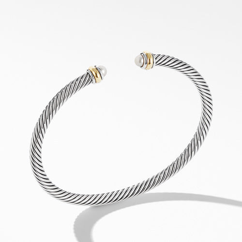 Cable Classic Bracelet with Pearl and 18K Yellow Gold