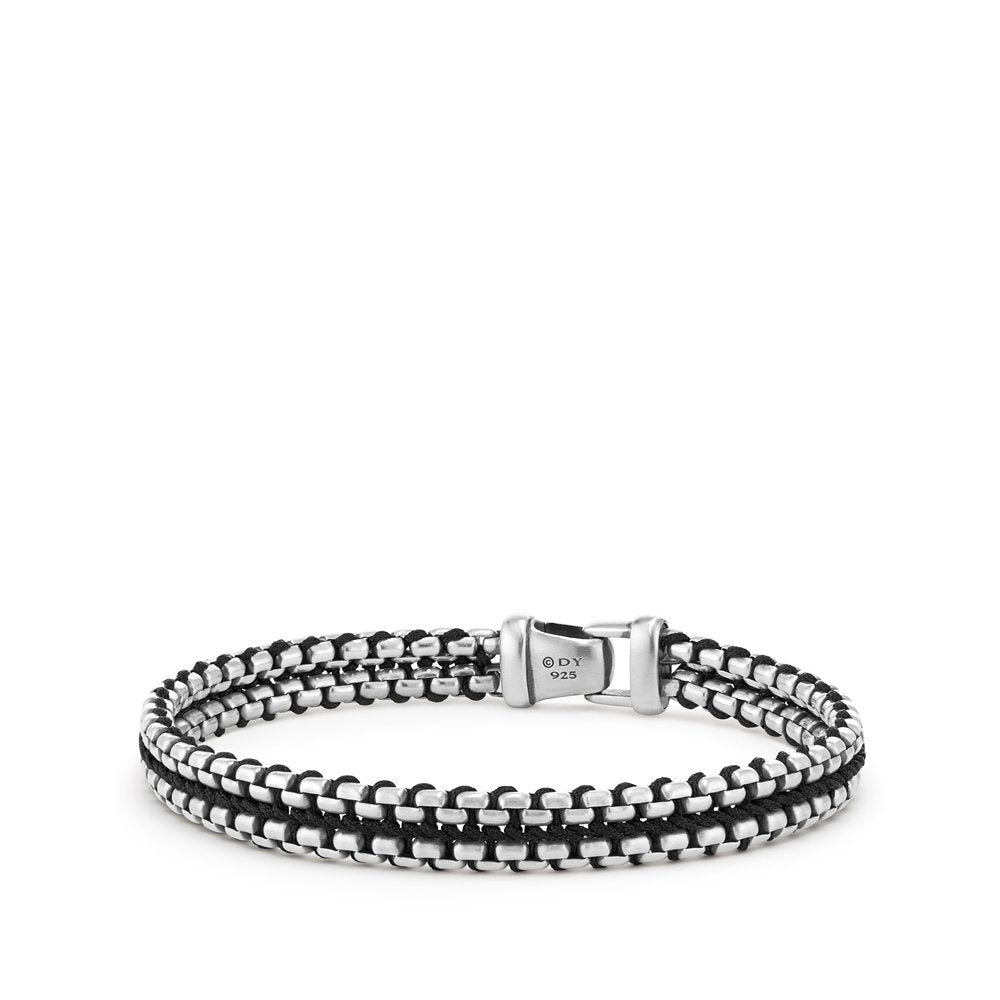 Woven Box Chain Bracelet in Black