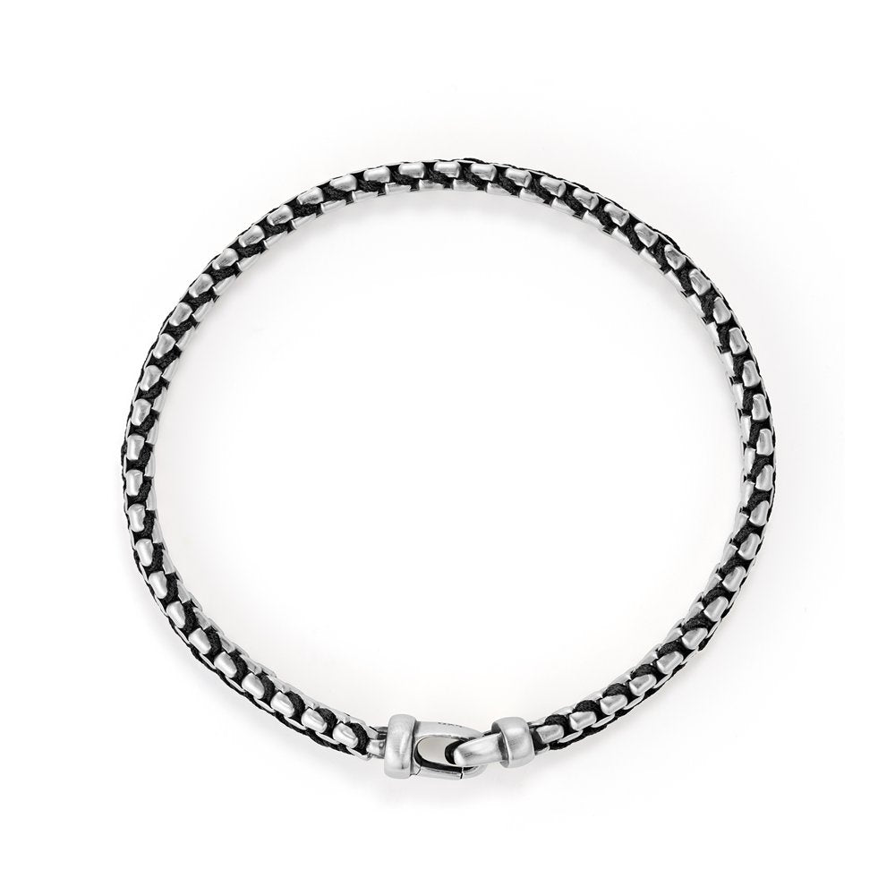 Woven Box Chain Bracelet in Black