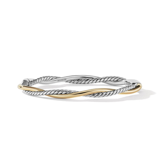 Petite Infinity Bracelet in Sterling Silver with 14K Yellow Gold