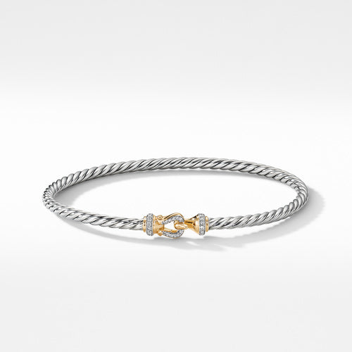 Cable Buckle Collection® Bracelet with 18K Yellow Gold and Diamonds