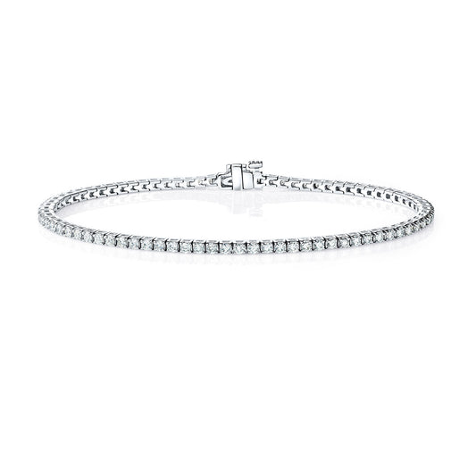 7" Prong Set Tennis Bracelet in White Gold