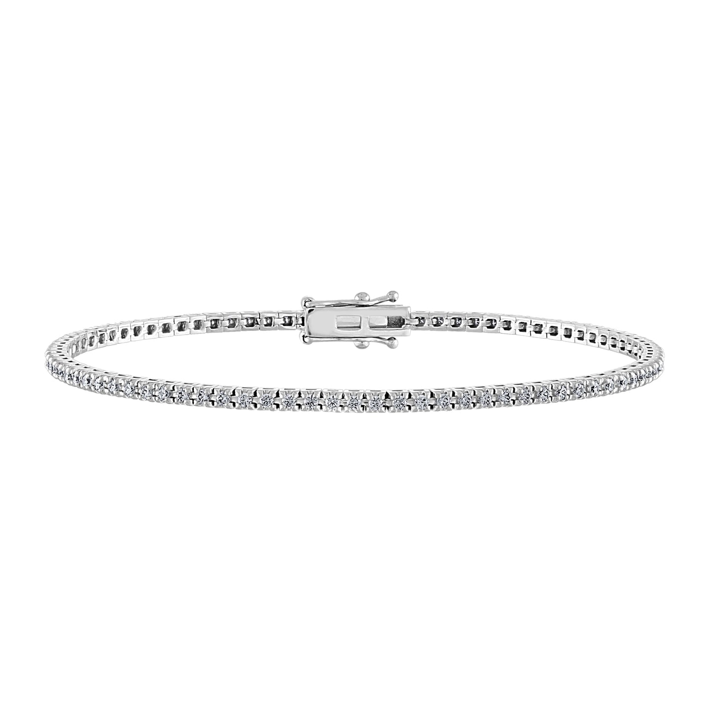 Round Diamond Tennis Bracelet in White Gold