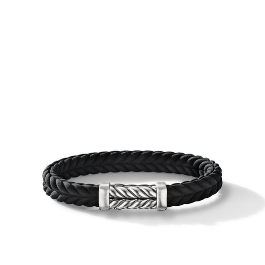 Chevron Black Rubber Link Bracelet