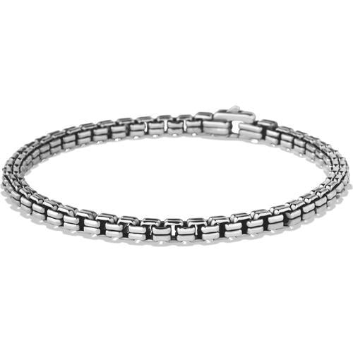 Double Box Chain Bracelet in Sterling Silver