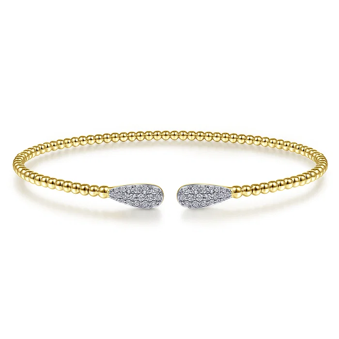 Diamond Pave Teardrop Cuff Bracelet