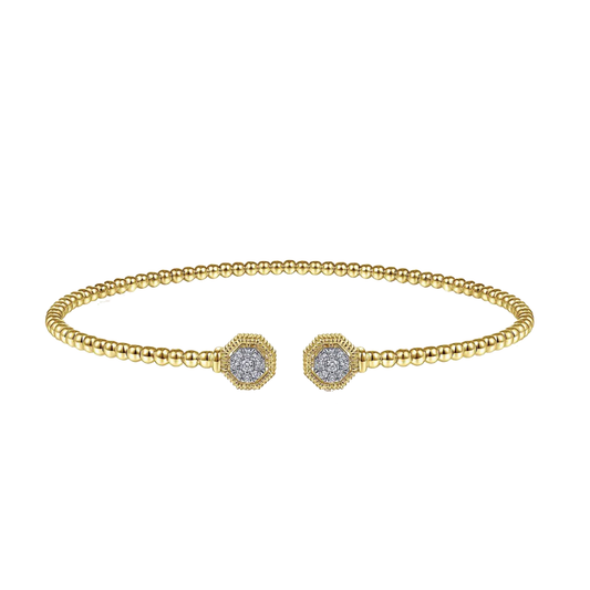 Diamond Hexagon Split Bangle Bracelet