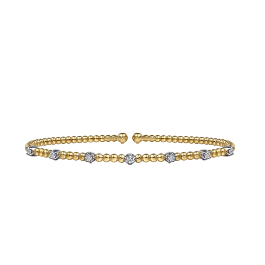 Diamond Stations Open Beaded Bangle