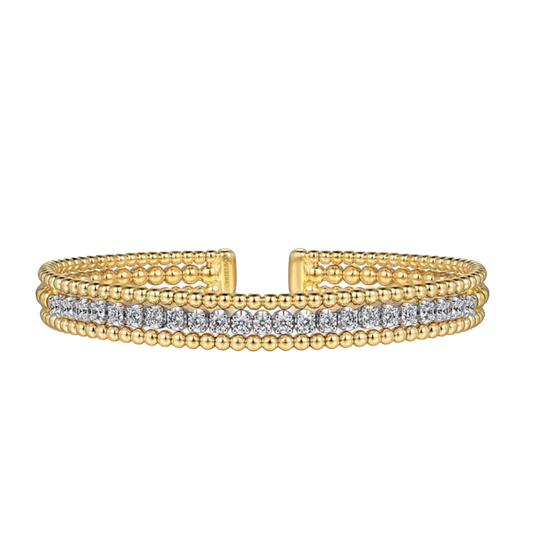 Wide Diamond Bangle Bracelet