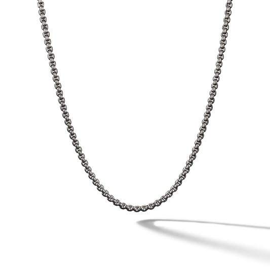 Box Chain Necklace in Grey Titanium, 2.7mm