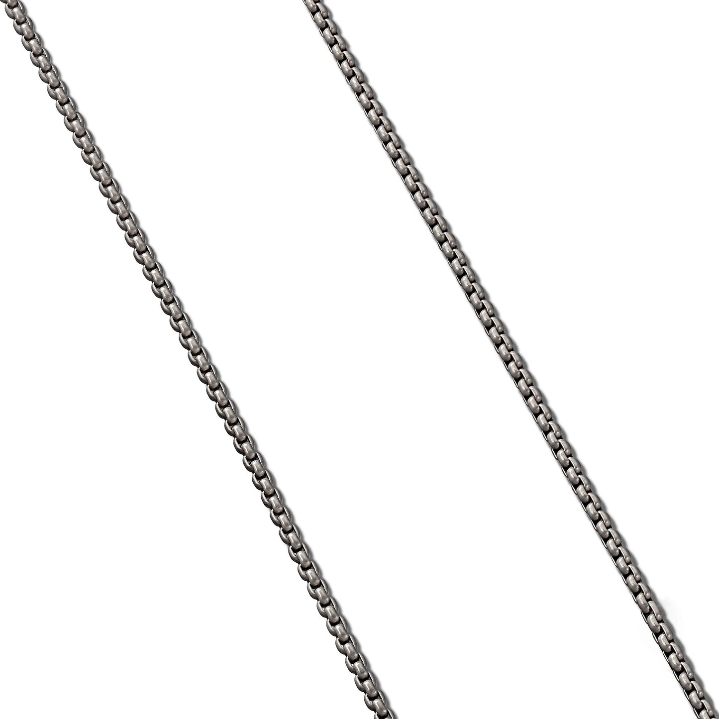 Box Chain Necklace in Grey Titanium, 2.7mm