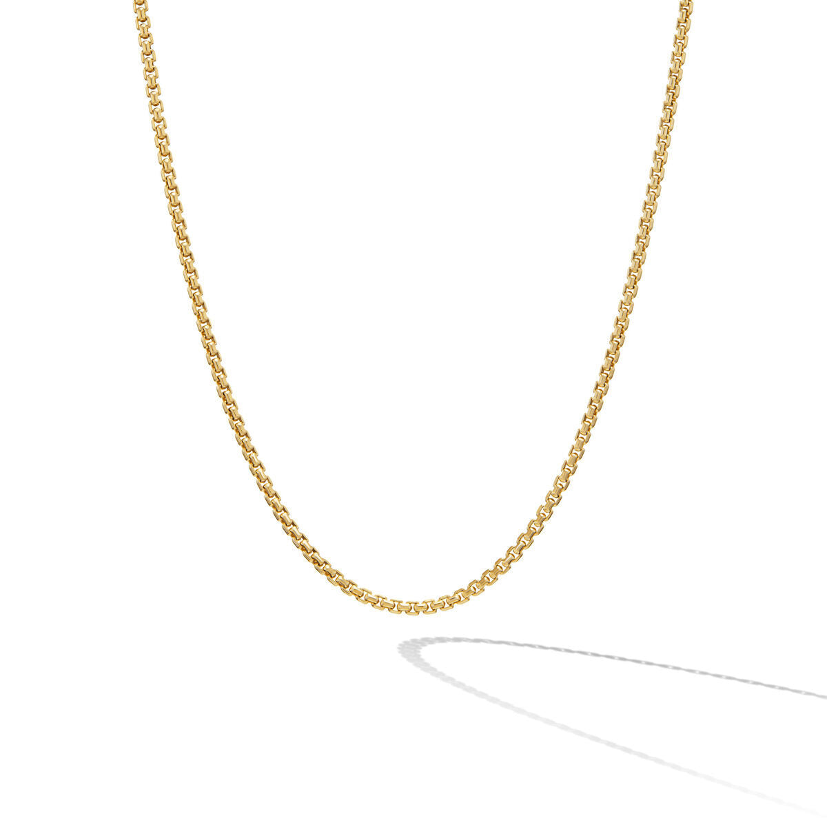 Box Chain Necklace in 18K Yellow Gold, 1mm