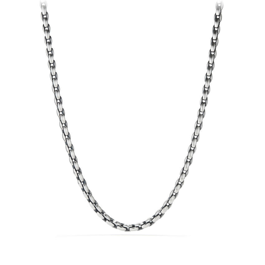 Elongated Box Chain Necklace in Sterling Silver, 6mm