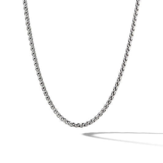 Wheat Chain Necklace in Sterling Silver, 4mm