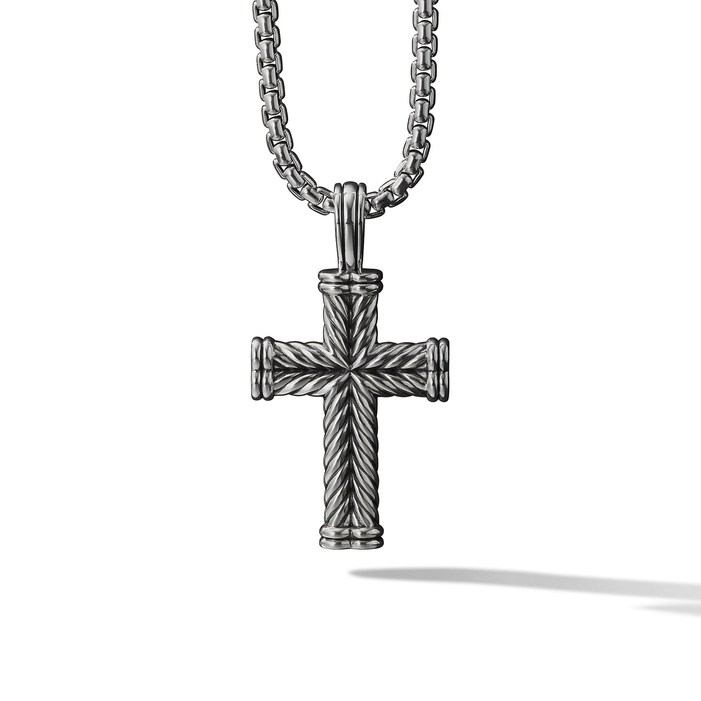 Chevron Cross Pendant in Sterling Silver