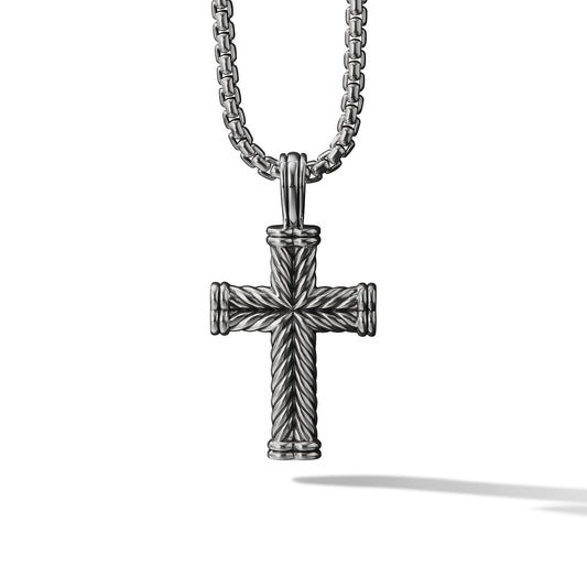 Chevron Cross Pendant in Sterling Silver