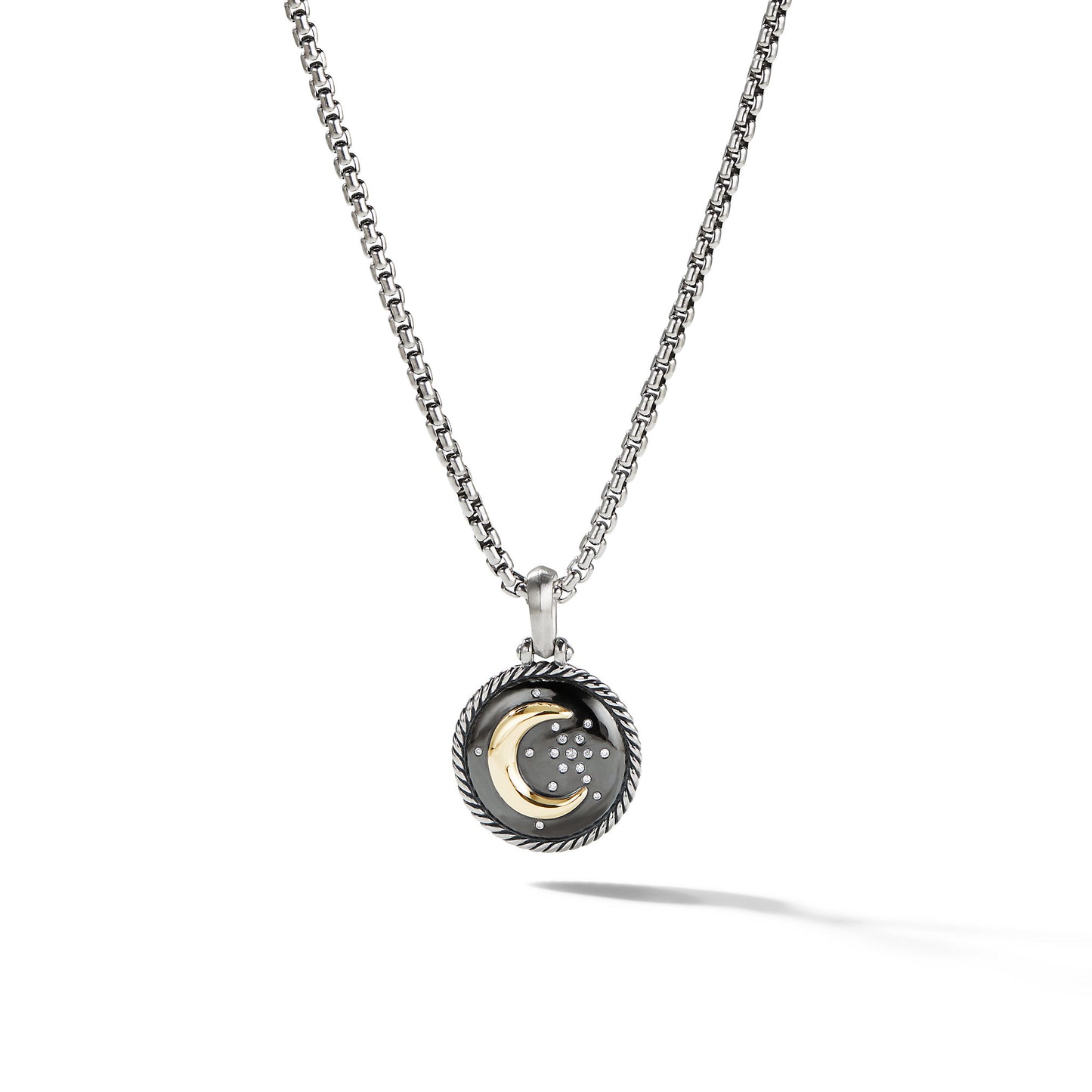 Moon and Star Amulet with Diamonds and 18k Gold