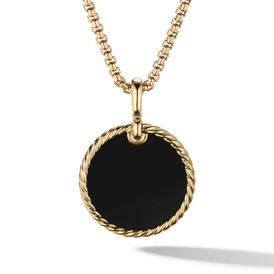 DY Elements® Reversible Disc Pendant in 18K Yellow Gold with Black Onyx and Mother of Pearl