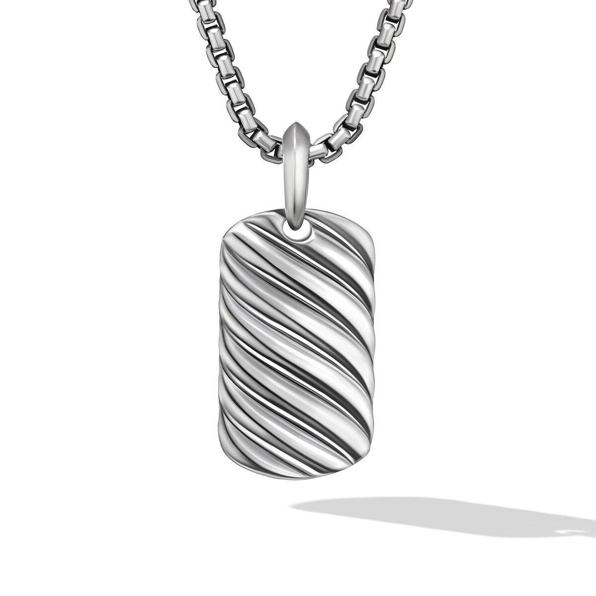 Sculpted Cable Tag in Sterling Silver