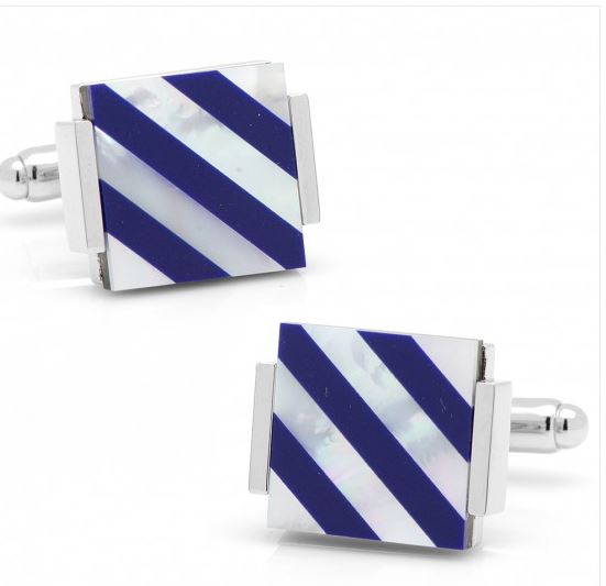 Mother of Pearl Diagonal Stripped Cufflinks