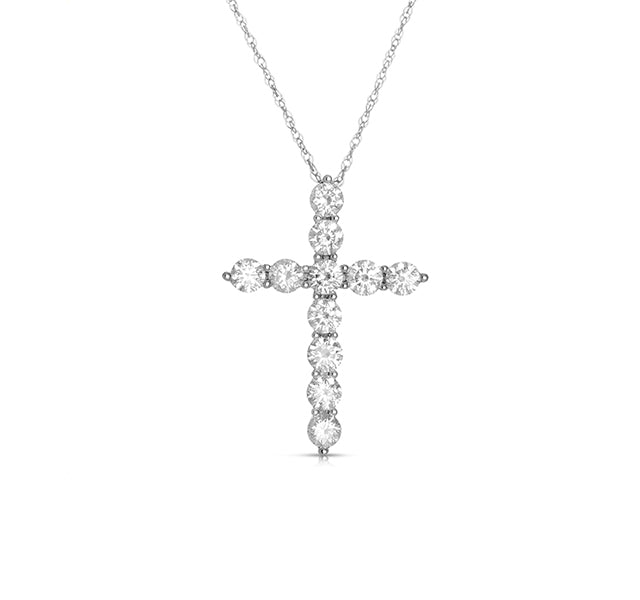 Diamond Cross Pendant In White Gold