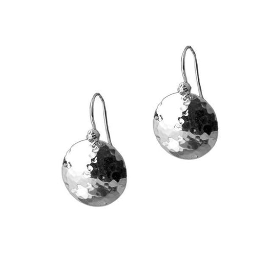 Disc Earrings in Sterling Silver with Diamonds