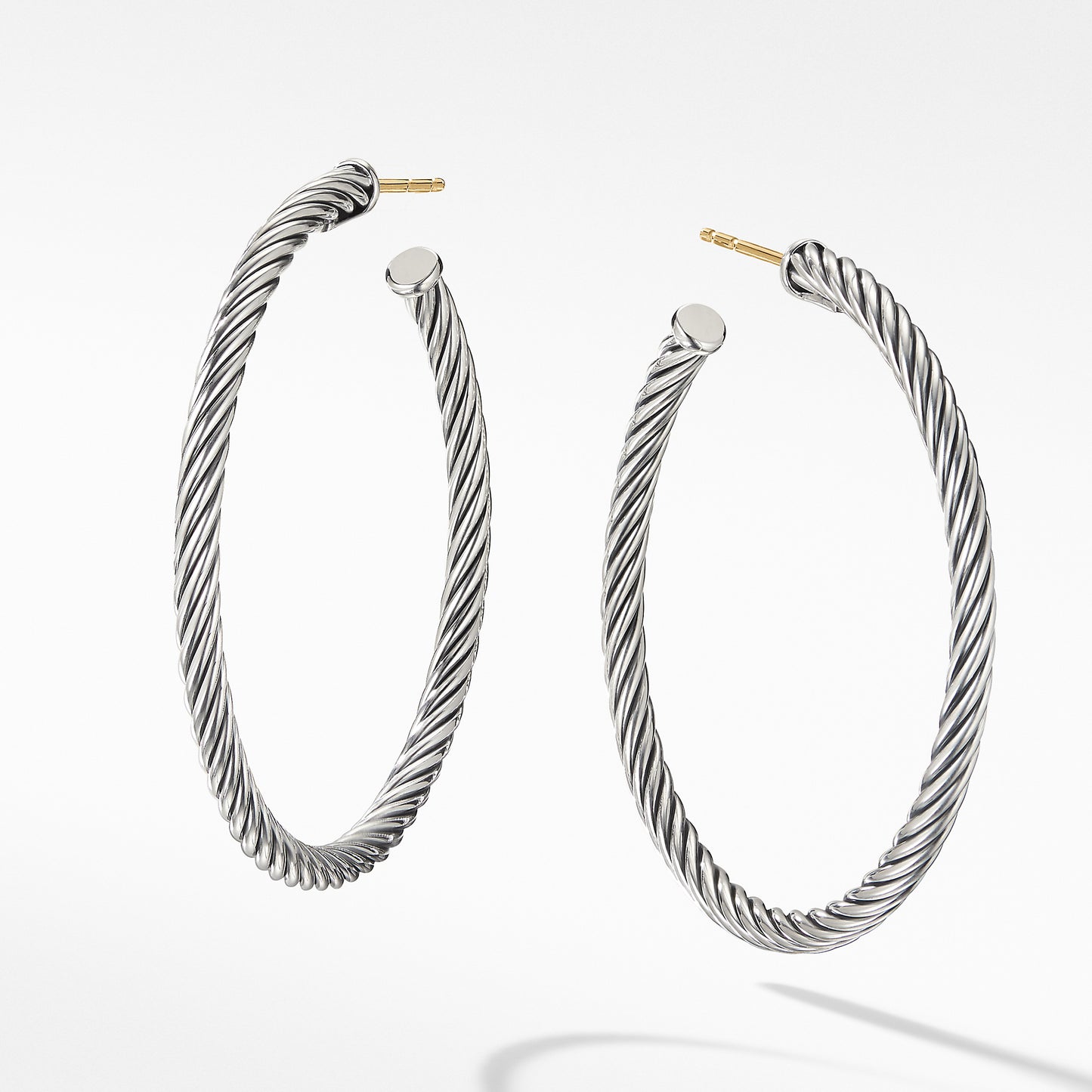 Medium Cable Hoop Earrings