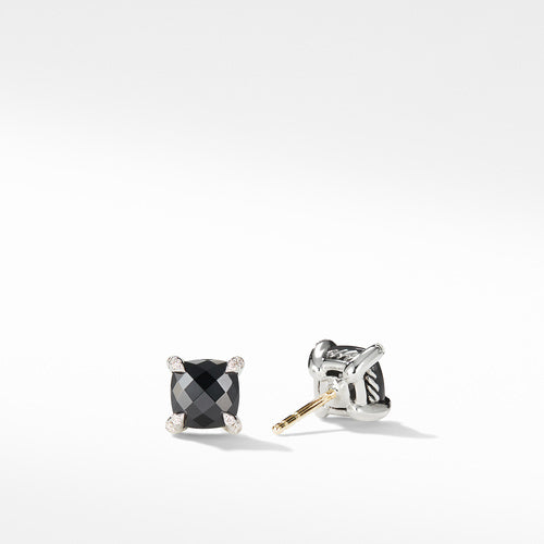 Chatelaine® Stud Earrings with Black Onyx and Diamonds