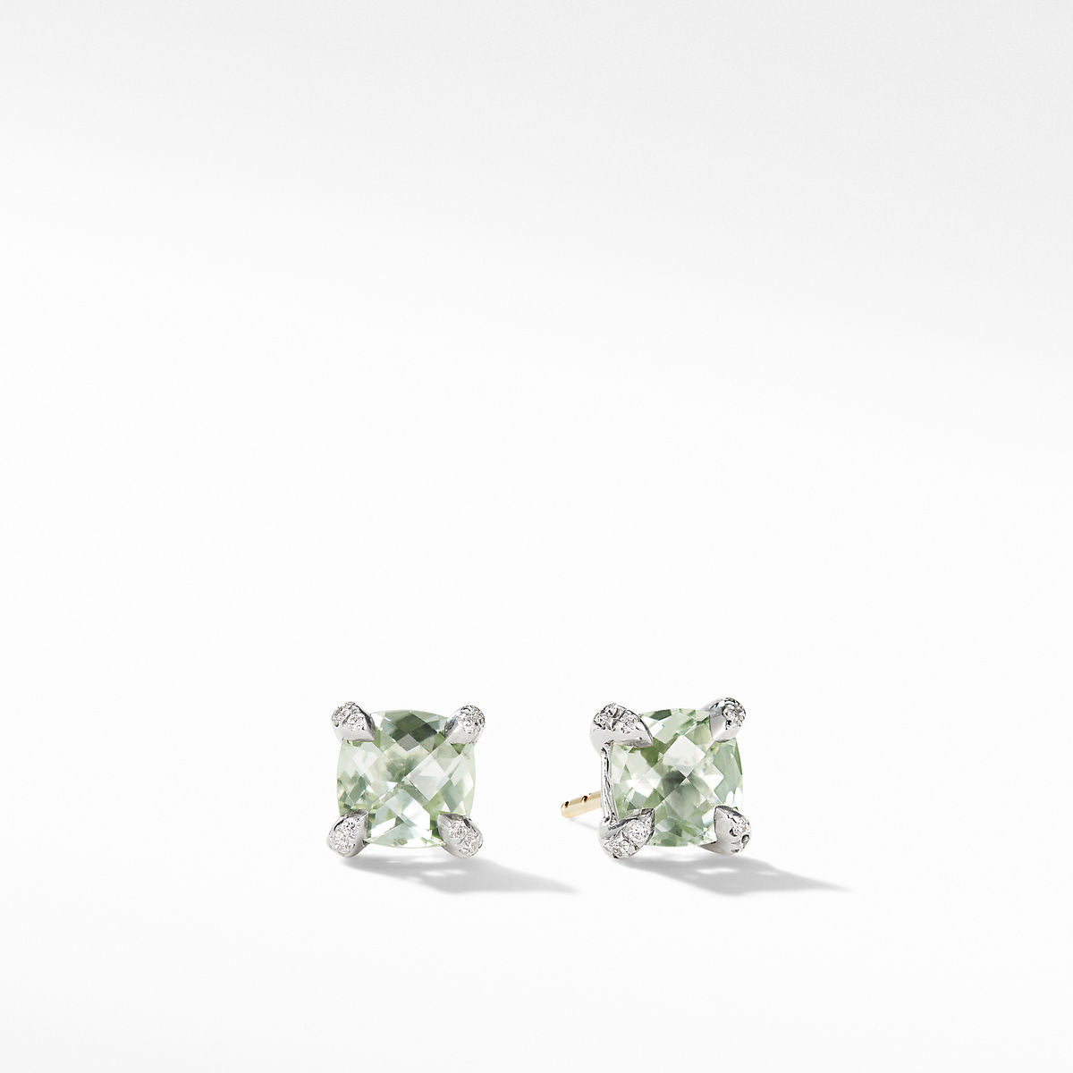 Chatelaine® Stud Earrings with Prasiolite and Diamonds