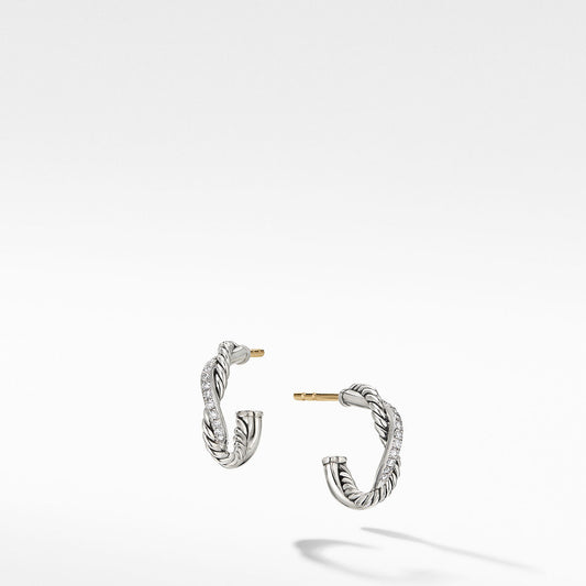 Petite Infinity Huggie Hoop Earring with Pavé Diamonds