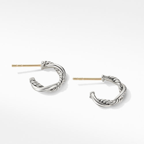 Petite Infinity Huggie Hoop Earring with Pavé Diamonds