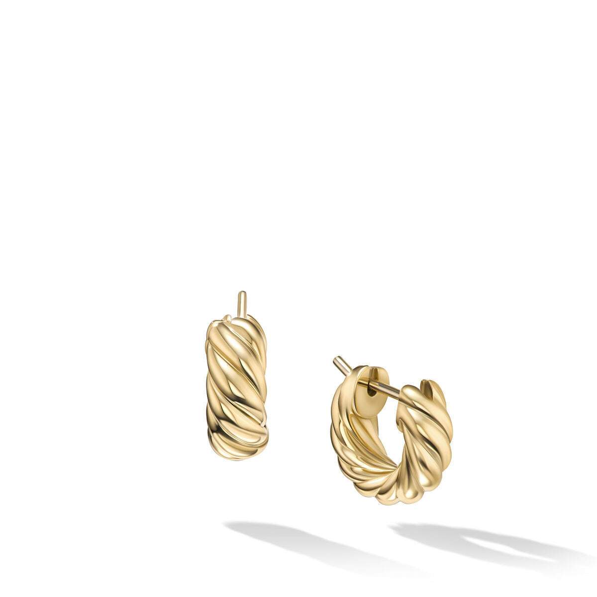 Sculpted Cable Hoop Earrings in 18K Yellow Gold