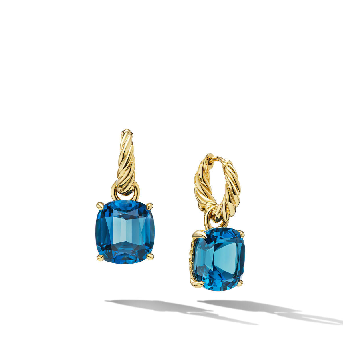 Marbella® Drop Earrings in 18K Yellow Gold with Hampton Blue Topaz, 25mm