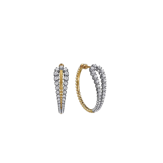 Graduating Diamond Classic Hoop Earrings