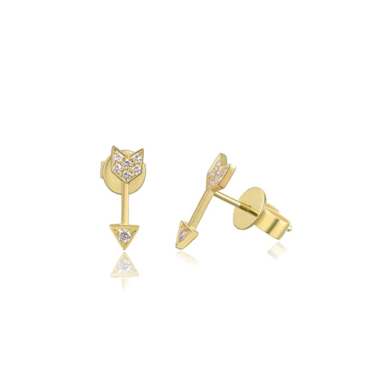 Diamond Pave Arrow Stud Earrings