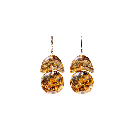 Tiny Arp Earrings in Amber