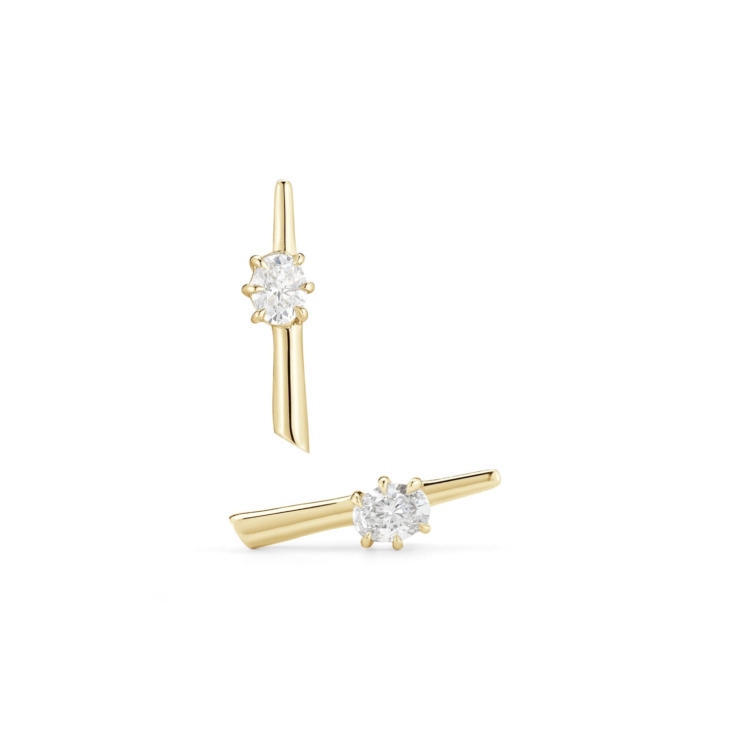 Long Rae Diamond Stud Earrings