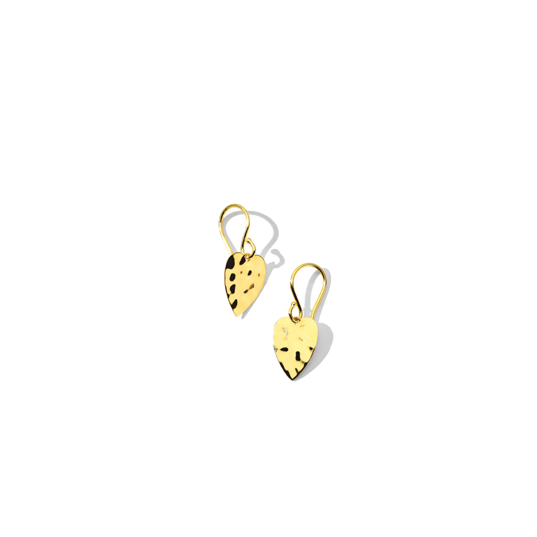 Mini Heart Crinkle Drop Earrings